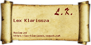 Lex Klarissza névjegykártya
